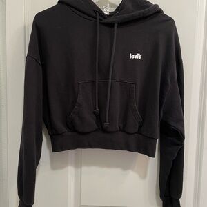 Levi's Black Casual hoodie crop top